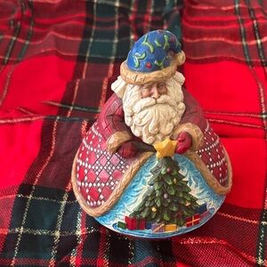 Jim Shore Santa Figurine with Red and Blue Accents